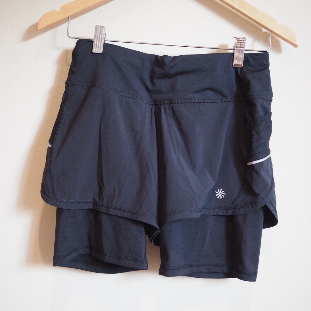 Athleta 2 in 1 Mid-Rise Runner Shorts